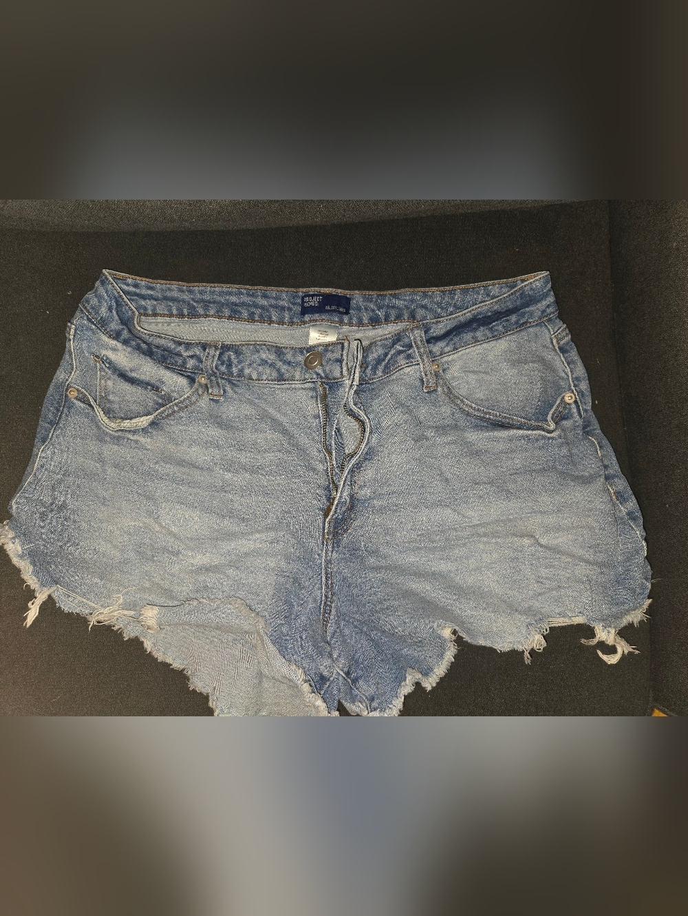Casual Light Blue Distressed Jean Shorts - Unbranded